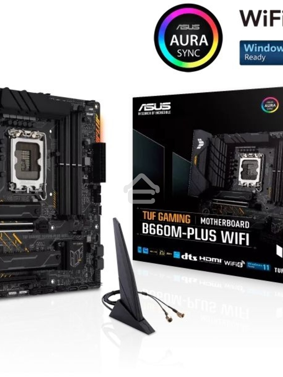 Материнская плата ASUS TUF GAMING B660M-PLUS WIFI, LGA 1700, Intel B660, 4xDDR5, 4xSATA, 2xM.2, 1xPCIe 5.0 x16, 1xPCIe 3.0 x4, 1xPCIe x1, 1xDP, 1xHDMI, 1x 2.5Gb LAN, 4xUSB-A 3.2 Gen 2, 1xUSB-A 3.2 Gen 1, 2xUSB 2.0, 1xUSB-C 3.2 Gen 2x2, 5x3.5 мм, 7.1, mATX