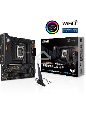 Материнская плата ASUS TUF GAMING B660M-PLUS WIFI, LGA 1700, Intel B660, 4xDDR5, 4xSATA, 2xM.2, 1xPCIe 5.0 x16, 1xPCIe 3.0 x4, 1xPCIe x1, 1xDP, 1xHDMI, 1x 2.5Gb LAN, 4xUSB-A 3.2 Gen 2, 1xUSB-A 3.2 Gen 1, 2xUSB 2.0, 1xUSB-C 3.2 Gen 2x2, 5x3.5 мм, 7.1, mATX