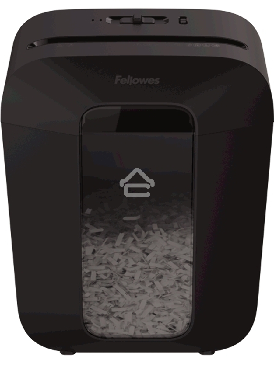 Шредер Fellowes PowerShred LX50 черный (секр.P-4)/перекрестный/9лист./17лтр./скрепки/скобы/пл.карты