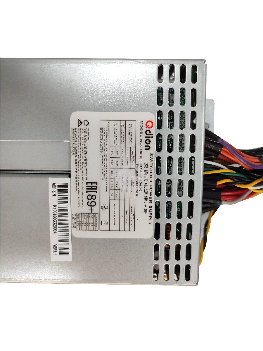 Серверный блок питания R1A-KH0400 (FPP-R1A-KH0400)  1U Redundant 400W (ШВГ=106*41,5*218mm), 80 PLUS Gold, Oper.temp 0C~50C, AC/DC dual input