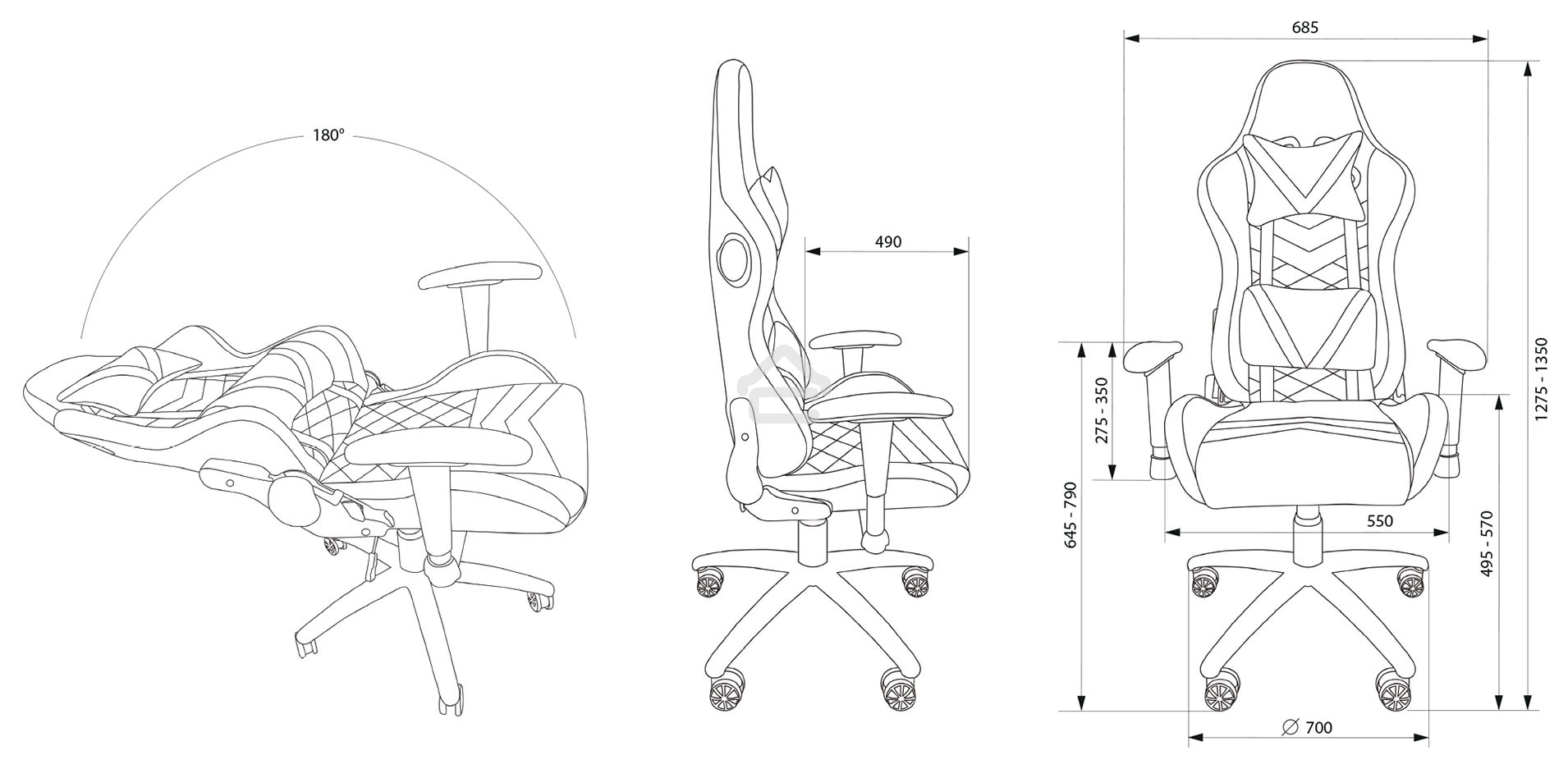 Кресло игровое Cactus CS-CHR-0099BL черный сиденье черный эко.кожа с подголов. крестовина металл пластик черный