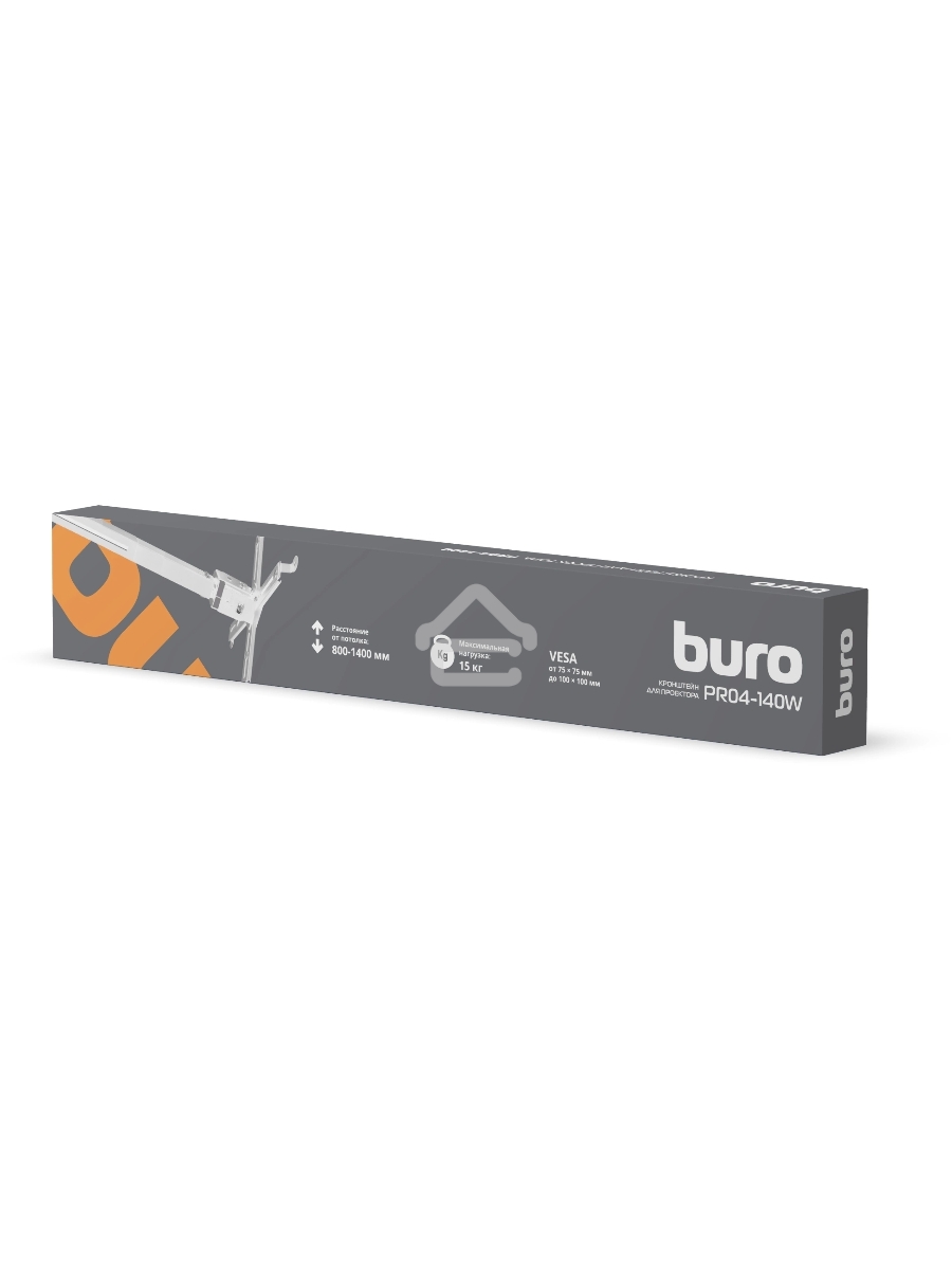 Кронштейн для проектора Buro PR04-140W белый макс.20кг потолочный поворот и наклон