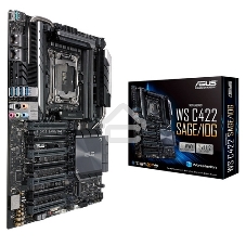 Материнская плата ASUS WS C422 SAGE/10G LGA2066, LGA2066, Intel C422, 8xDDR4, 8xSATA, 2xM.2 (PCIe x4/SATA), 7xPCIe 3.0 x16, 2xPCIe x16 (через PLX), 2x10Gb LAN (Intel X550-AT2), 1xUSB-C 10Gbps, 2xUSB-A 10Gbps, 4xUSB-A 5Gbps, 1xUSB-A 2.0, 1xHDMI, 1xDisplayP