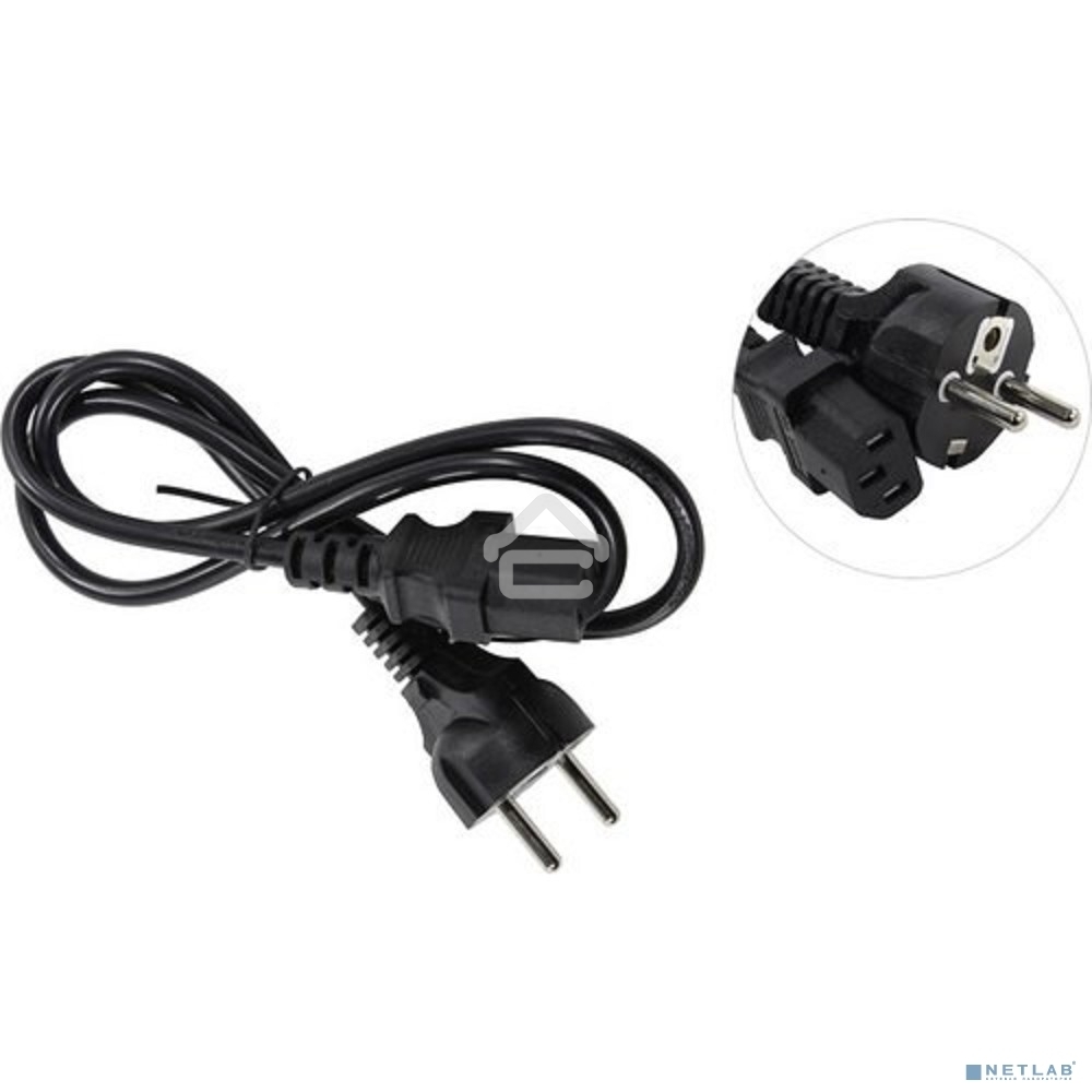 Кабель питания ExeGate Special PC-1S (Евровилка Schuko->С13) 3*0.5, CCA, черный, 1.0м