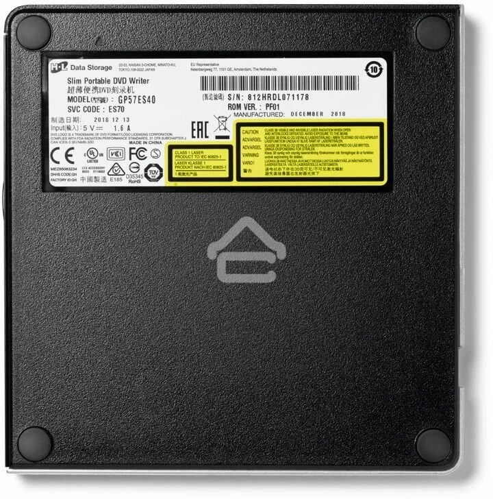 Оптический привод DVD-RW LG GP57ES40 серебристый USB внешний