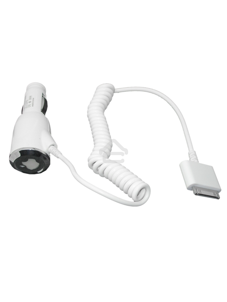 Автомобильная зарядка для Apple iPhone4s,  iPhone4 (5V, 1A) белый