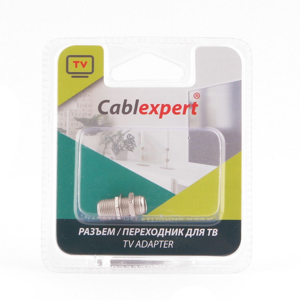 Соединитель Cablexpert APL-FF-01, F (мама) / F (мама) с гайкой и шайбой, блистер