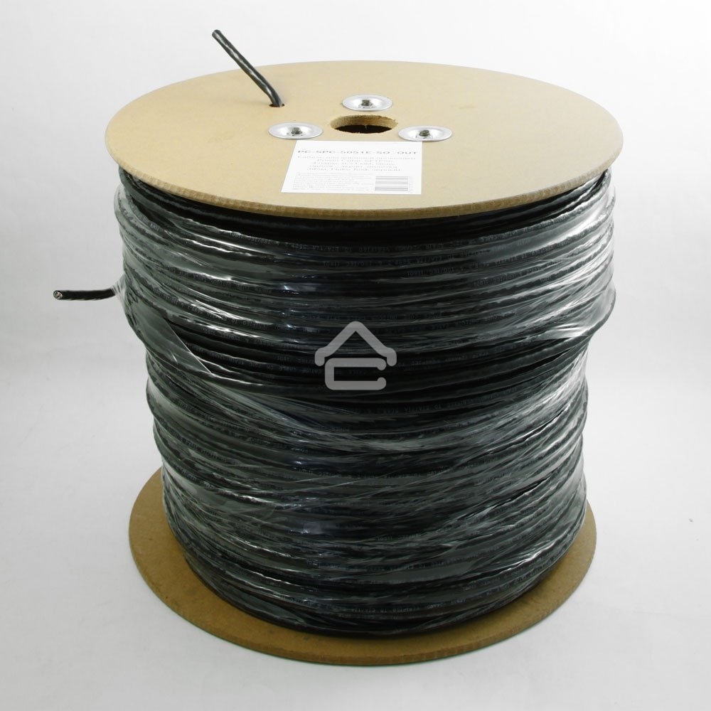 Кабель Cablexpert, SFTP5e, 4 пары, 0.51 мм, медь, однож., экран, оплетка, 305 м, для внешней прокладки, Fluke Test, черный