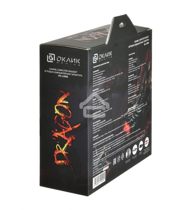 Гарнитура Oklick HS-L390G DRAGON black/red 1.8m (JD-728S)