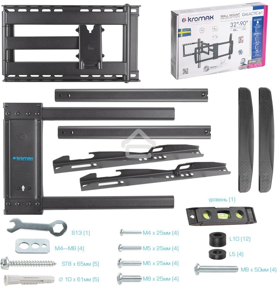 Кронштейн для телевизора Kromax GALACTIC-61 черный 32
