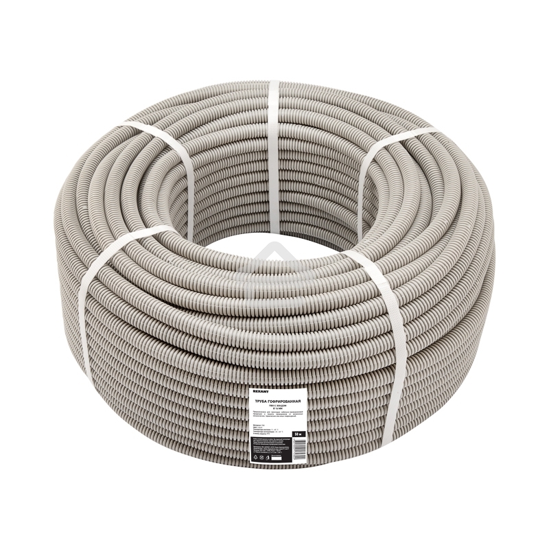 Труба гофрированная из ПВХ, с зондом, Ø16 мм Rexant