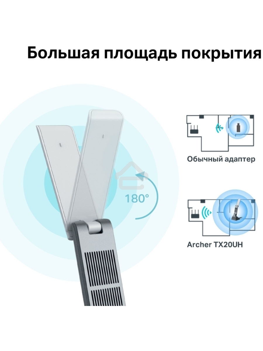 Двухдиапазонный USB-адаптер высокого усиления TP-Link Archer TX20UH с поддержкой Wi-Fi AX1800