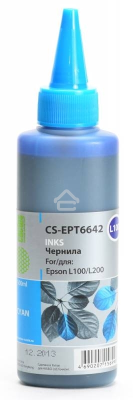 Чернила Cactus CS-EPT6642 голубой 100 мл для Epson L100/L200