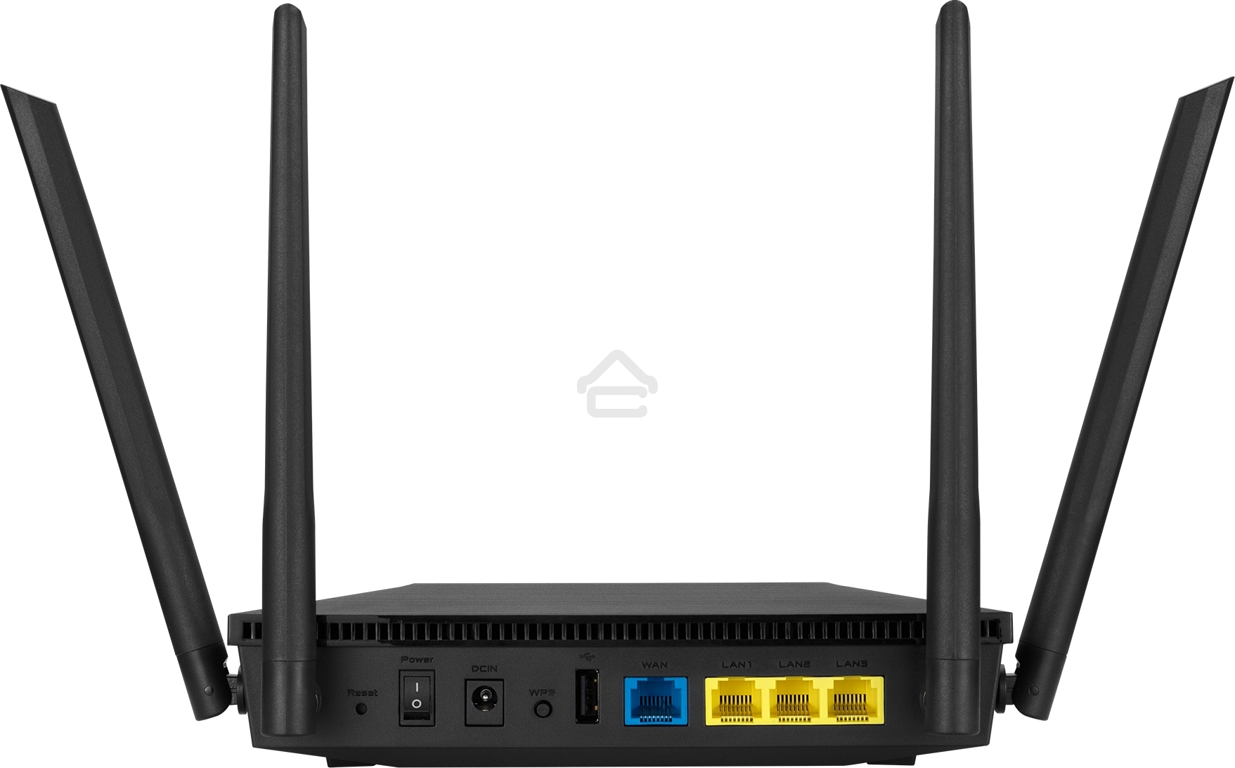 Роутер ASUS RT-AX53U802.11b/g/n/ac/ax, до 574 + 1201 Mbps, 2,4 + 5 гГц, 4 антенны, USB