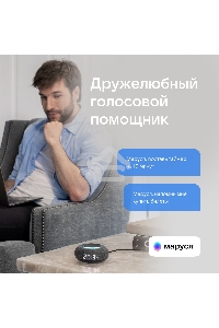 Умная колонка VK Капсула Мини 5Вт, с голосовым ассистентом Маруся, с LED-часами, темно-серый