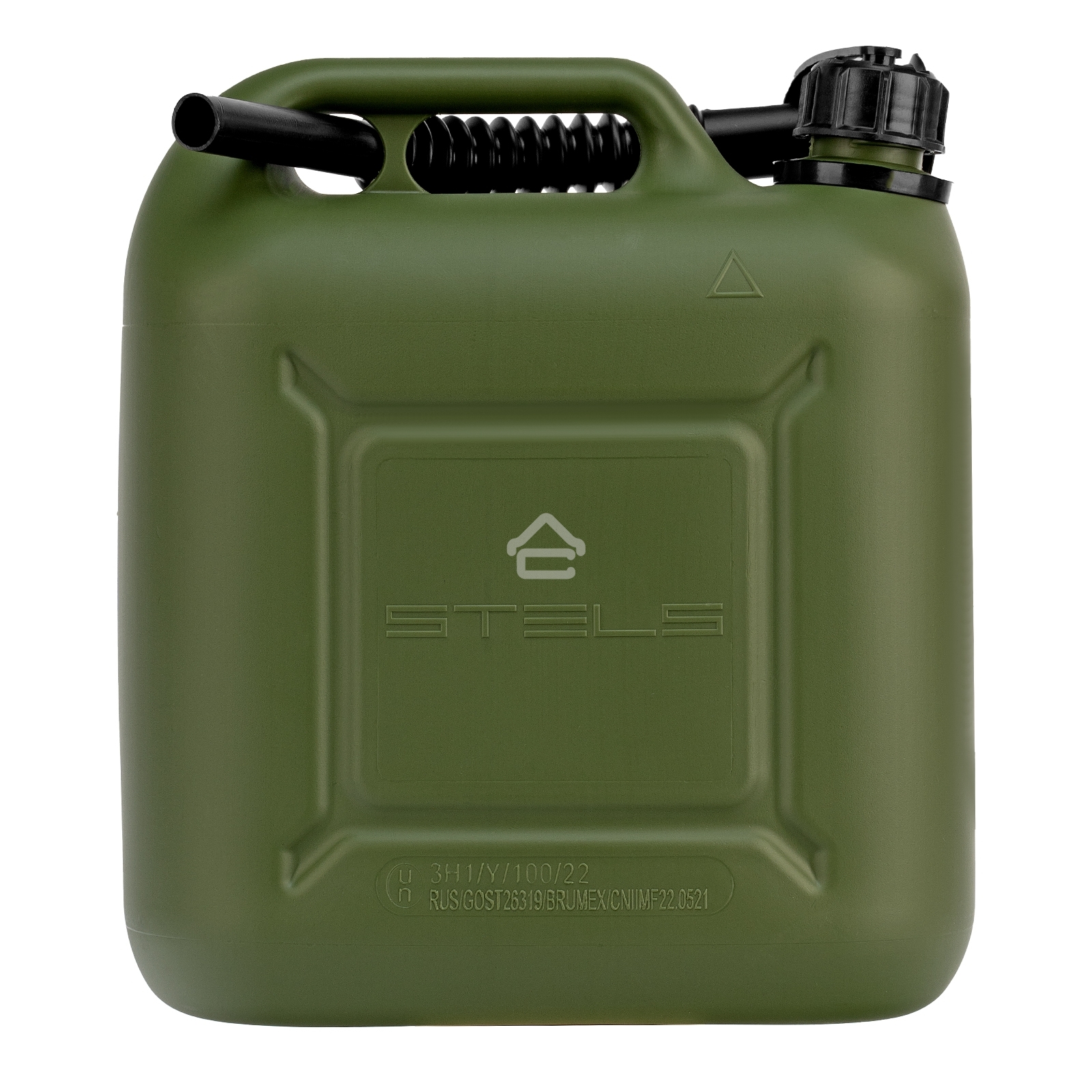 Канистра Stels для ГСМ вертикальная, 10 л., пластиковая, усиленная