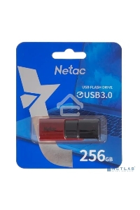 Флеш диск USB Drive Netac U182 NT03U182N-256G-30RE, USB3.0 256GB, retail version, черный/красный