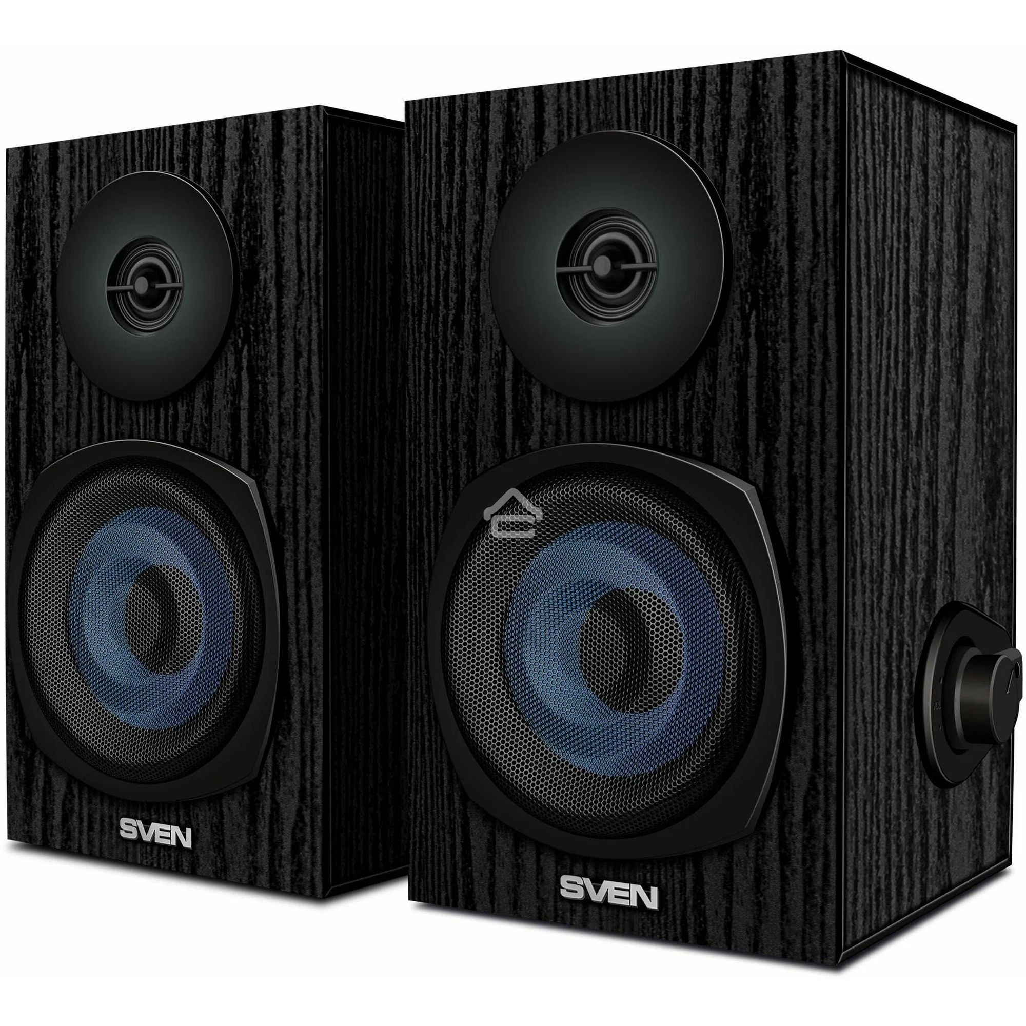Колонки 2.0 SVEN SPS-576 чёрные (2x4W, Bluetooth, дерево)