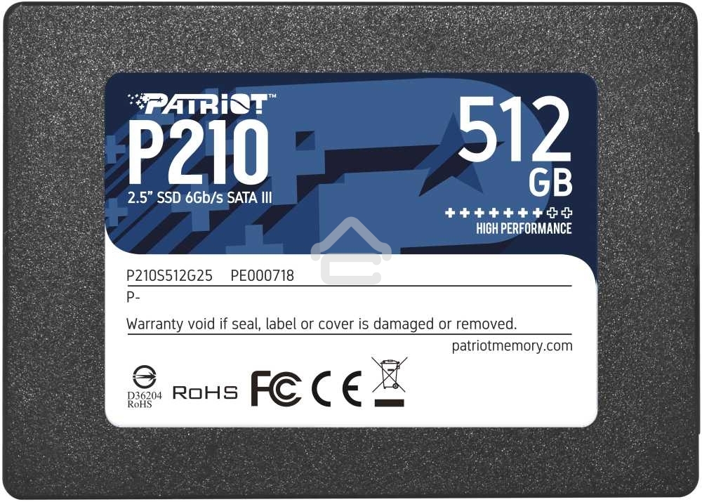 Накопитель SSD Patriot P210, 512Gb, SATA III, 2.5