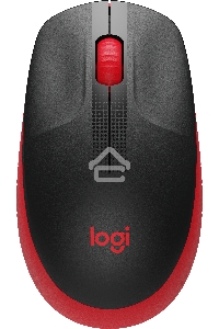 Мышь беспроводная Logitech M190 черный/красный, 1000 dpi, радиоканал, USB, кнопки - 3