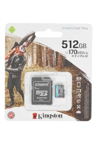 Флеш карта microSDXC 512Gb Class10 Kingston SDCG3/512GB Canvas Go! Plus + adapter