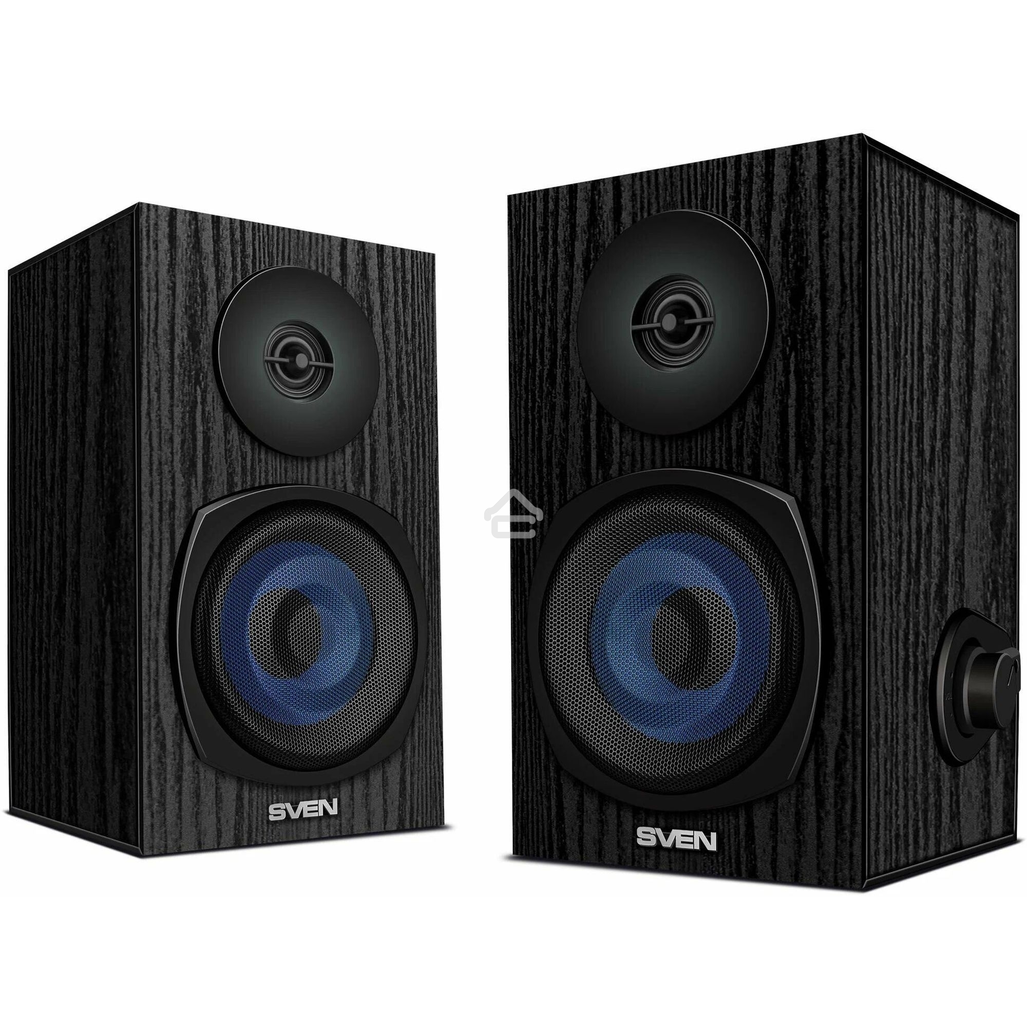 Колонки 2.0 SVEN SPS-576 чёрные (2x4W, Bluetooth, дерево)