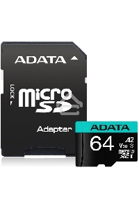 Карта памяти MICROSDXC UHS-I U3 V30S A2 100/75 MB/s 64GB RETAIL W/1 ADAPTER