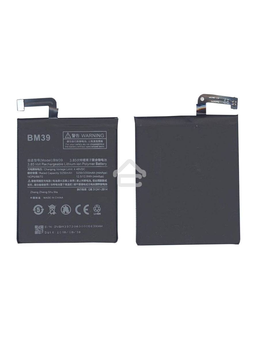 Аккумуляторная батарея BM39 для Xiaomi Mi 6 3250mAh / 12.51Wh 3,85V