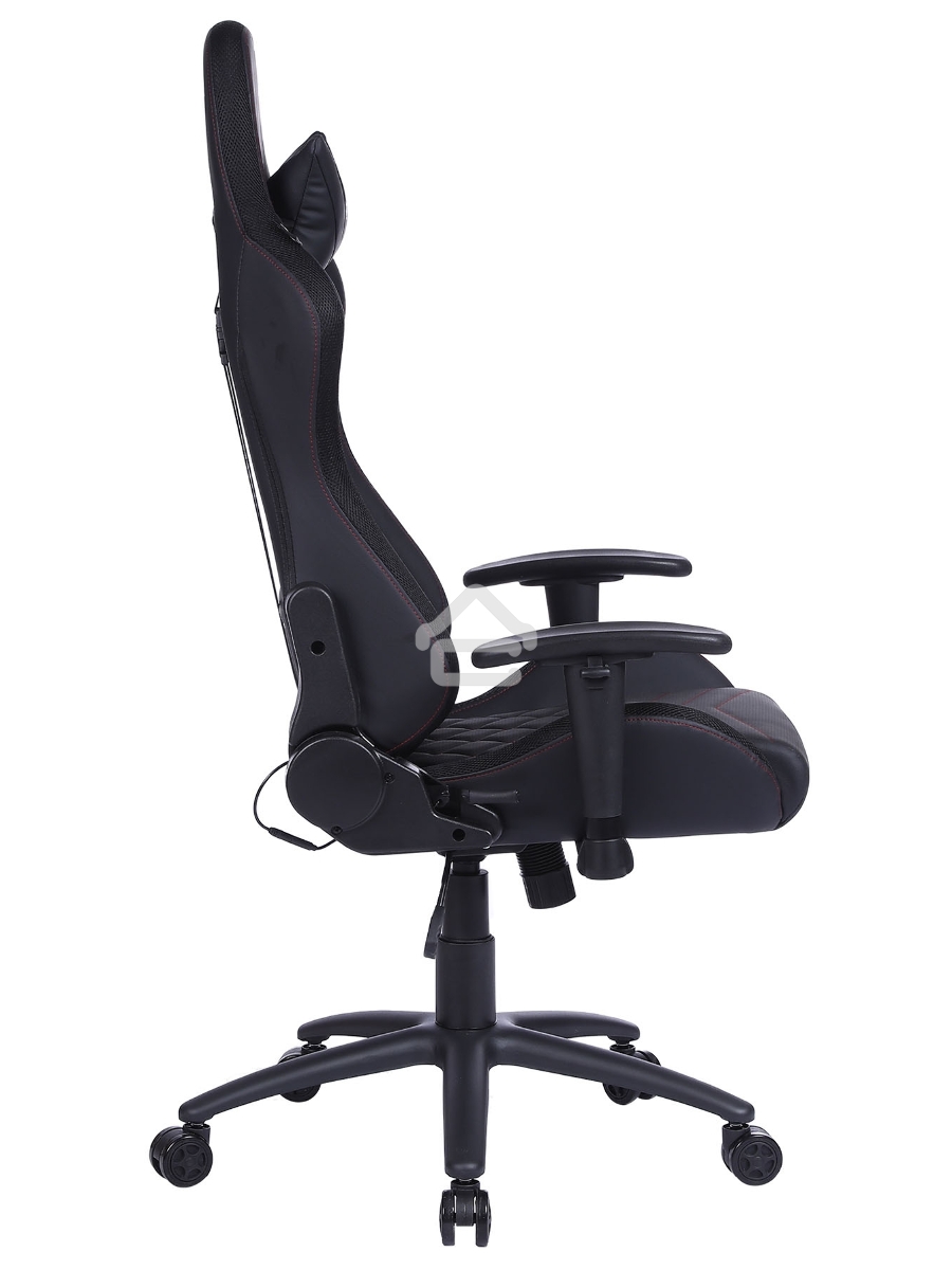 Кресло игровое Cactus CS-CHR-0099BLR черный/красный, сиденье черный/красный, эко.кожа, с подголов. крестовина металл, пластик черный