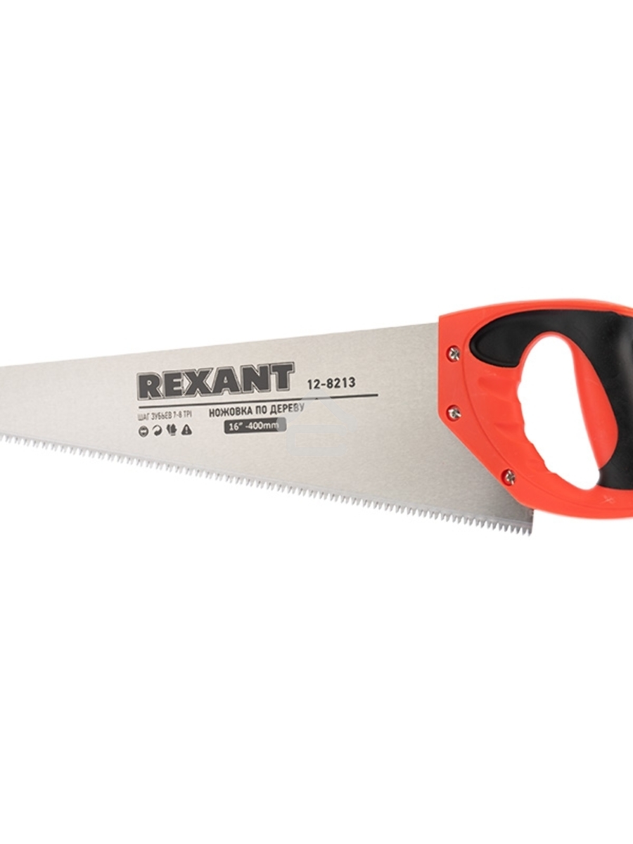 Ножовка по дереву Rexant «Зубец» 400 мм, 7-8 TPI, каленый зуб 2D, двухкомпонентная рукоятка
