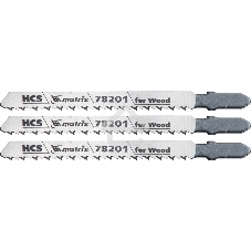 Полотна Matrix для электролобзика по дереву, 3 шт. T101B, 75x2,5мм, HCS Professional