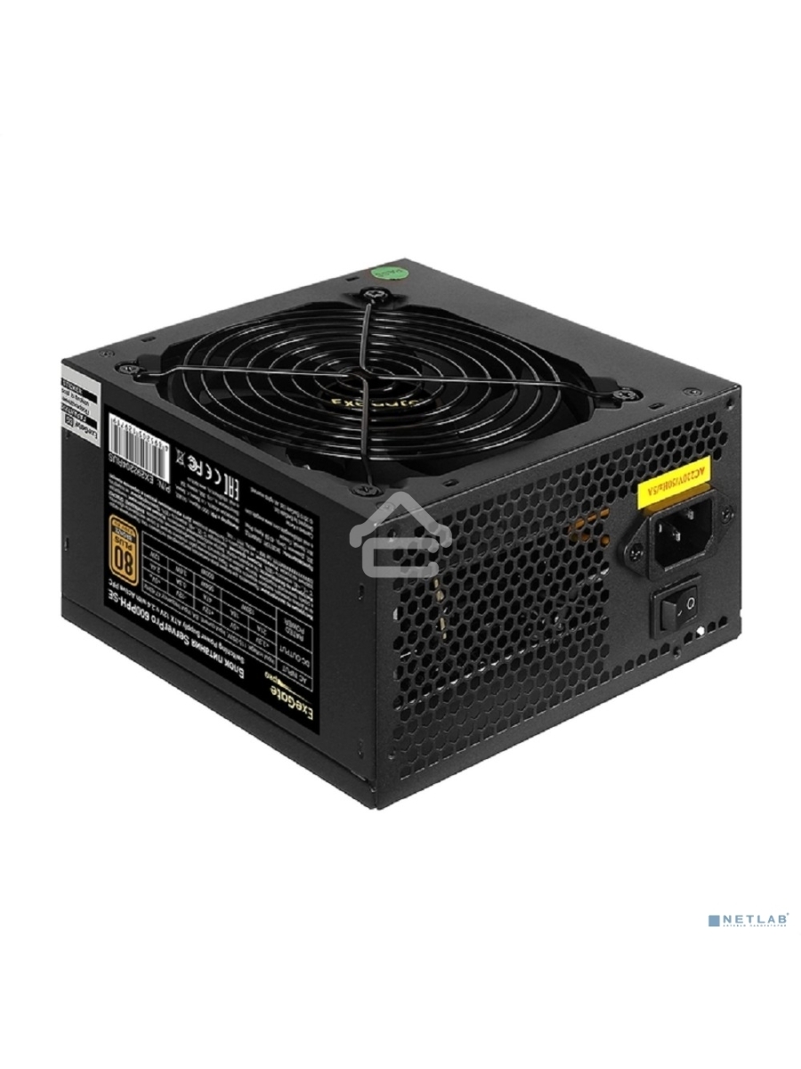 Серверный блок питания 600W ExeGate ServerPRO 80 PLUS Bronze, 600PPH-SE (ATX, for 3U+ cases, APFC, КПД 89% (80 PLUS Bronze), 12cm fan, 24p, (4+4)p, PCIe, 5SATA, 3IDE, black)