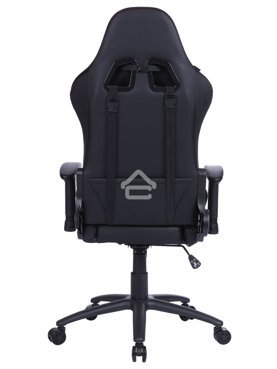 Кресло игровое Cactus CS-CHR-0099BLR черный/красный, сиденье черный/красный, эко.кожа, с подголов. крестовина металл, пластик черный