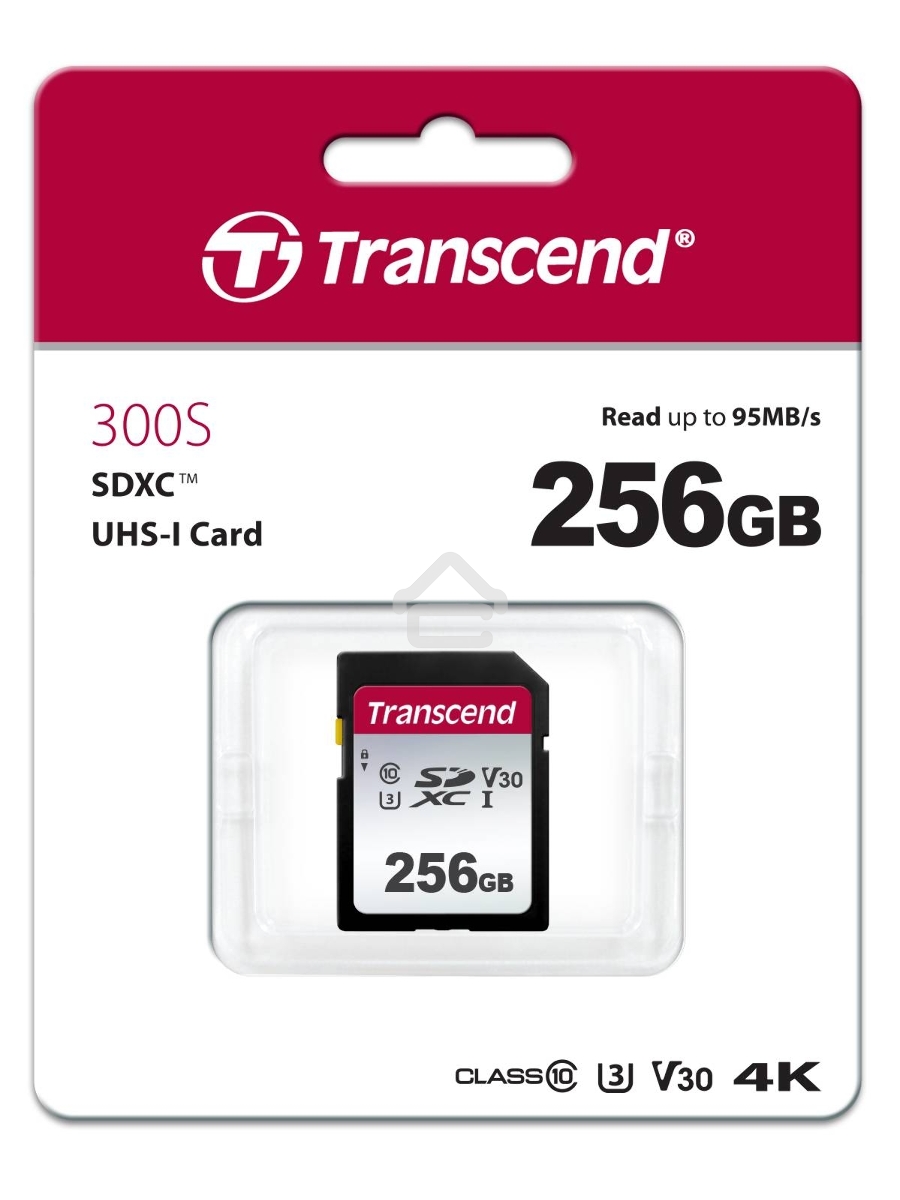 Флеш карта SD 256GB Transcend SDXC Class 10 UHS-I U3, V30, TLC, Silver