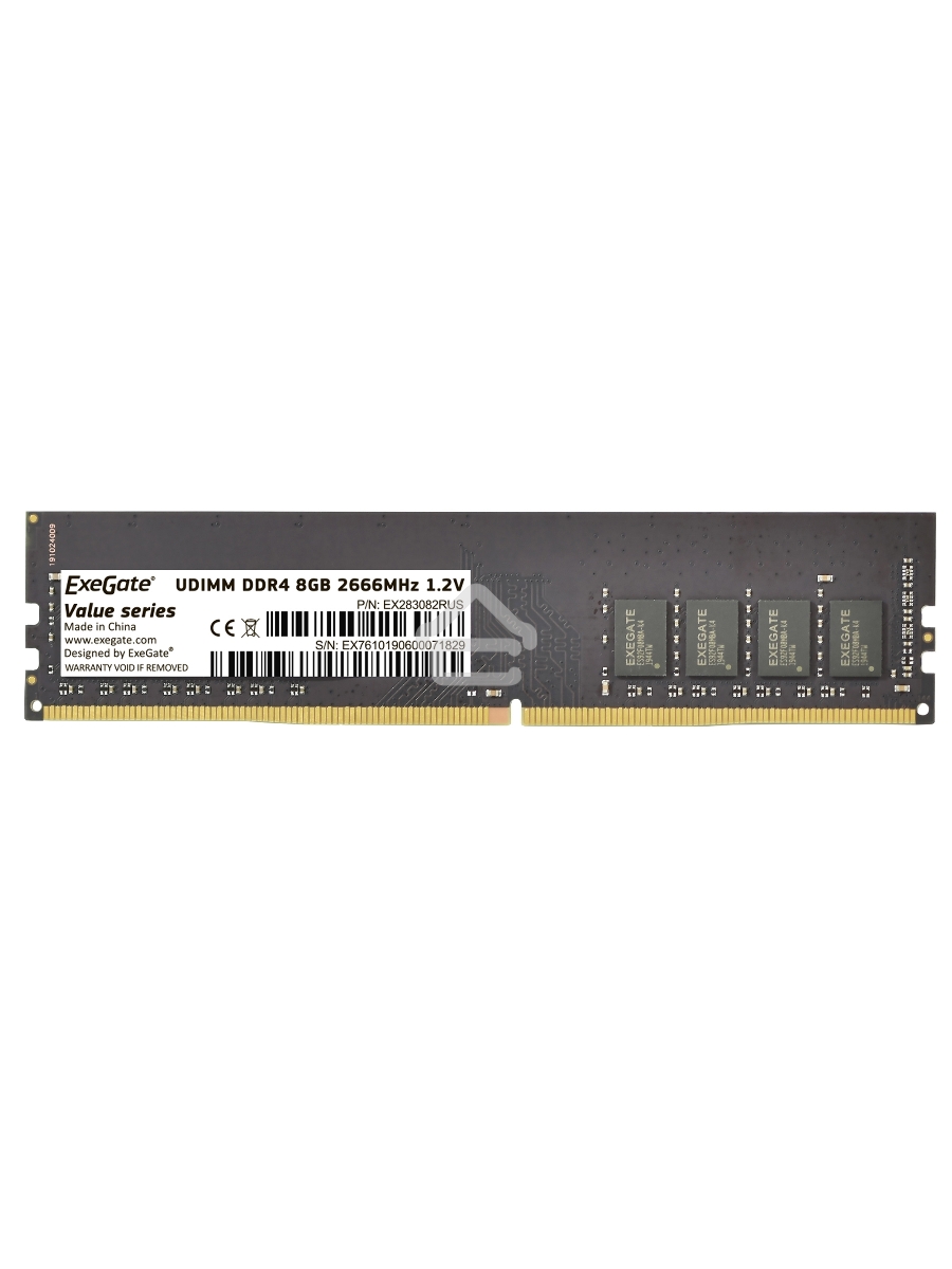 Оперативная память Exegate, DDR4, 8GB (1x8 GB), 2666 MHz, CL19, DIMM, OEM