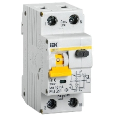 Выключатель автоматический дифференциального тока 2п (1P+N) B 16А 10мА тип A 6кА АВДТ-32 ИЭК MAD22-5-016-B-10