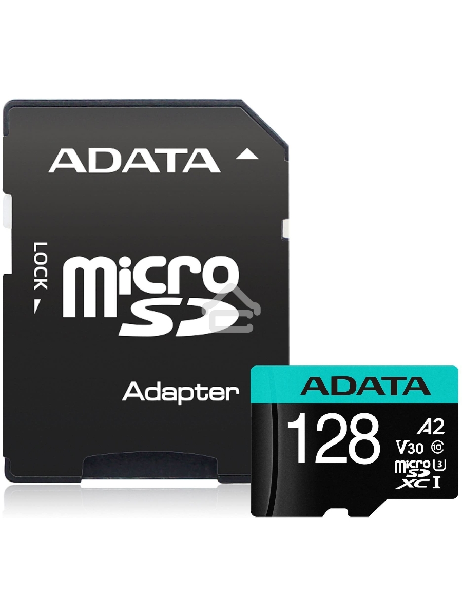 Карта памяти MICRO SDXC 128GB W/AD. AUSDX128GUI3V30SA2-RA1 ADATA