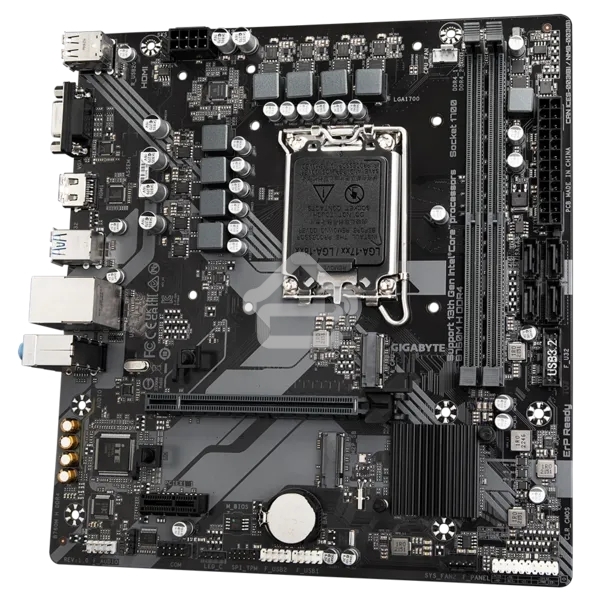 Материнская плата Gigabyte B760M H DDR4, LGA 1700, Intel B760, 2xDDR4, 4xSATA, 2xM.2, 1xPCIe 4.0 x16, 1xPCIe x1, 1xHDMI, 1xVGA, 1x 1Gb LAN, 2xUSB 2.0, 4xUSB 3.2 Gen 1, 3x3.5 мм, 7.1, Micro ATX