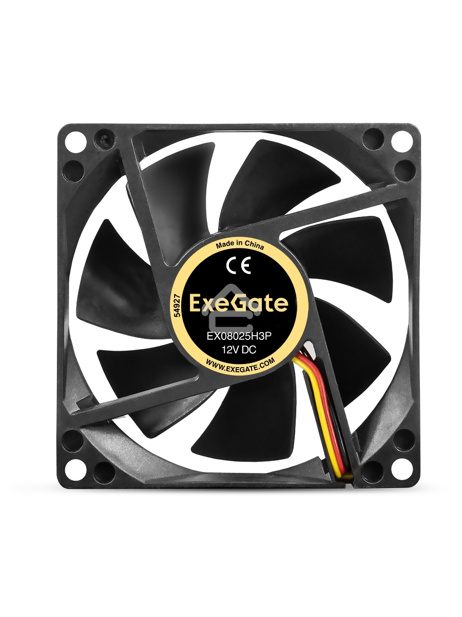 Вентилятор для корпуса ExeGate EX08025H3P черный, 80 мм, 2000 об/мин, 19 дБ, 3 pin