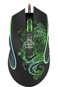 Мышь проводная Defender Venom GM-640L черный, 3200 dpi, USB, кнопки - 8