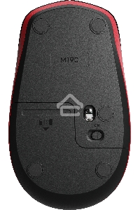 Мышь беспроводная Logitech M190 черный/красный, 1000 dpi, радиоканал, USB, кнопки - 3