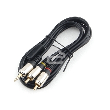 Кабель аудио Cablexpert CCAB-02-35M2RM-1.5MB. 3.5 Jack(M)/2х RCA (M), черный, 1.5м, блистер