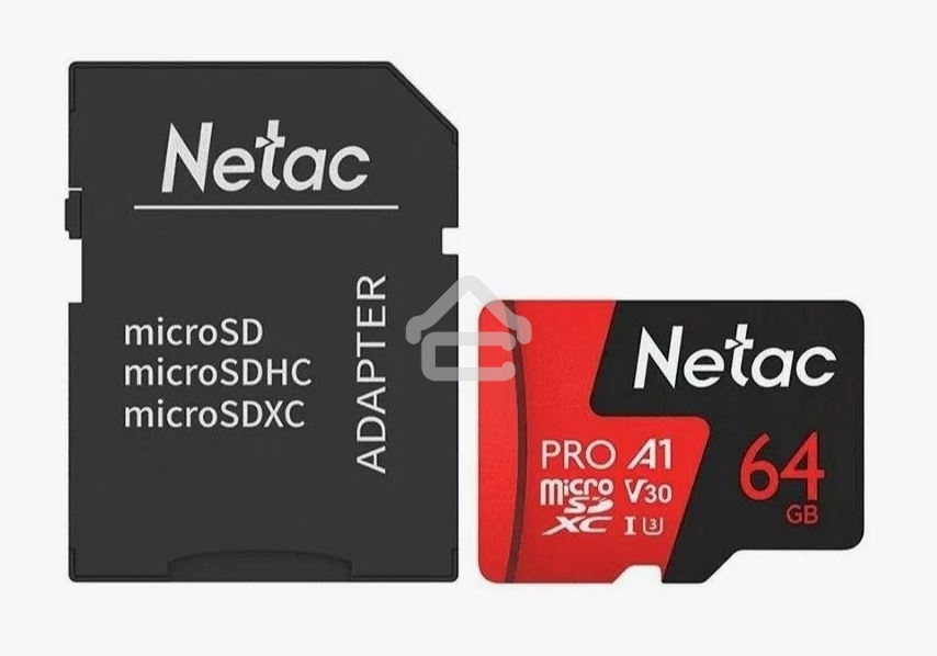 Флеш карта MicroSD card Netac P500 Extreme Pro 64Gb, retail version w/SD adapter