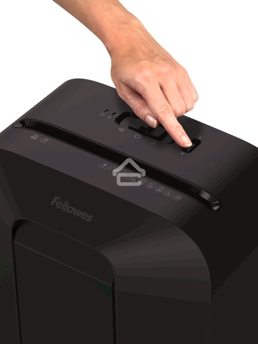 Шредер Fellowes PowerShred LX50 черный (секр.P-4)/перекрестный/9лист./17лтр./скрепки/скобы/пл.карты