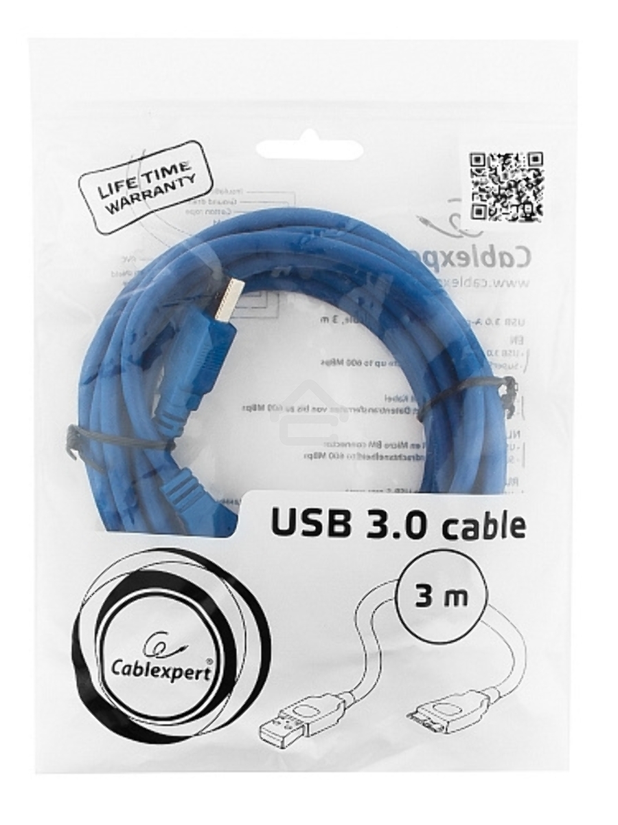 Кабель Gembird PRO CCP-mUSB3-AMBM-10, USB 3.0 кабель для соед. 3м А-microB (9 pin) позол.конт., пакет
