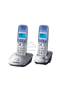 Телефон беспроводной (DECT) Panasonic KX-TG2512RUS (серебристый) {Доп трубка в комплекте,АОН, Caller ID,спикерфон на трубке,полифония}
