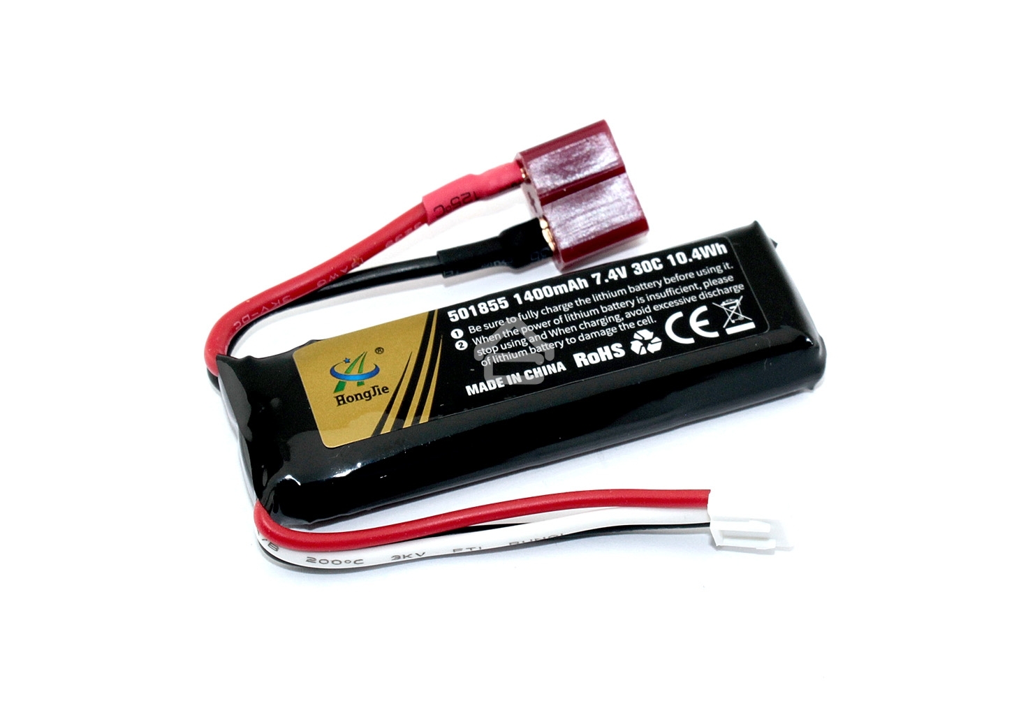 Аккумулятор Li-Pol 7.4v 501855 1400mah разъем T-plug