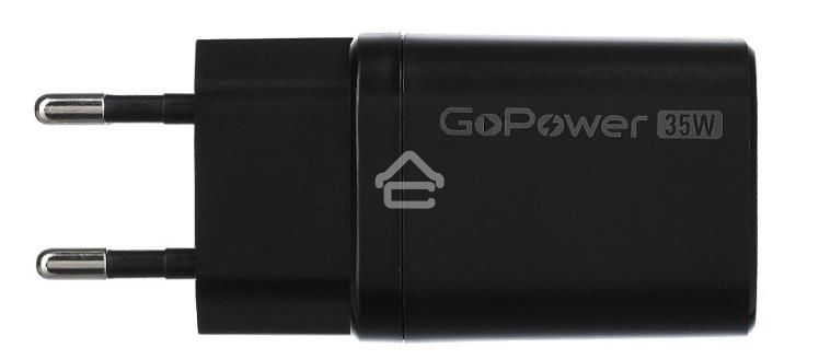 Зарядное устройство GOPOWER 1USB+1TYPE-C 35W QC3.0 00-00028403 черный