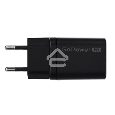 Сетевое зарядное устройство GOPOWER 1USB+1TYPE-C 35W QC3.0 00-00028403 черный