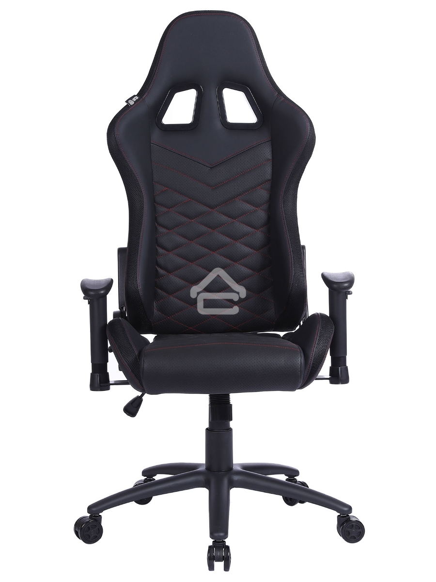 Кресло игровое Cactus CS-CHR-0099BLR черный/красный, сиденье черный/красный, эко.кожа, с подголов. крестовина металл, пластик черный